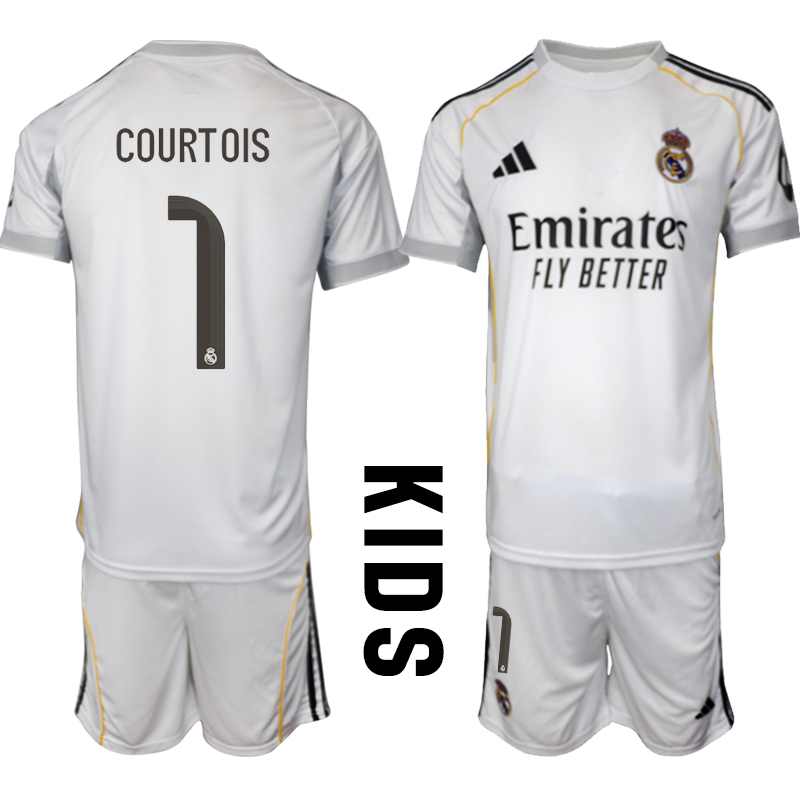 Youth 2025-2026 Club Real Madrid home white 1 Soccer Jersey 01